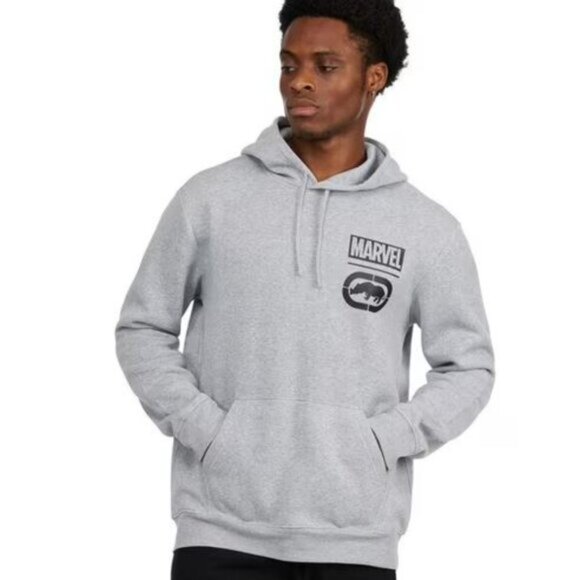 Ecko Unlimited Marvel Full Send Hoodie Sweatshirt Gray Mix Men's Size Medium - Picture 2 of 12